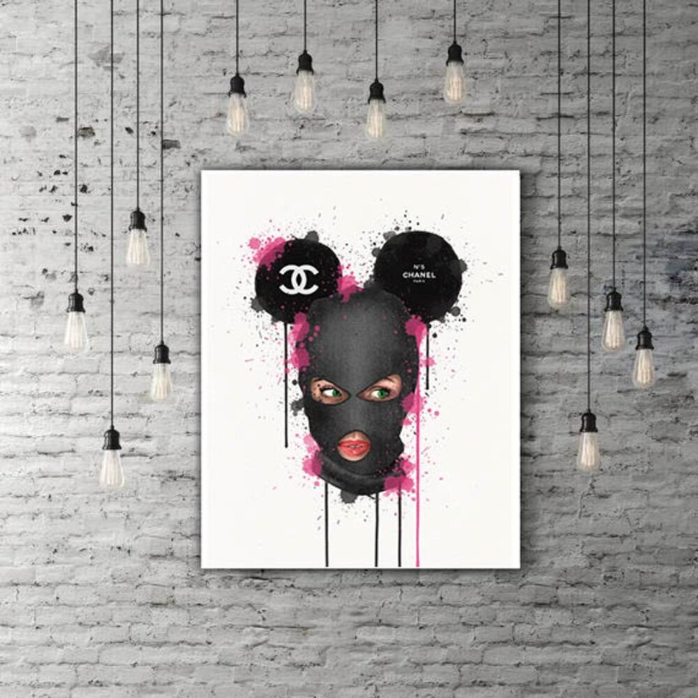 Chanel No. 5 Black Ski Mask Art Print